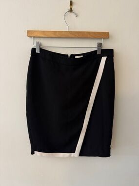 J. Crew Black Mini Skirt with White Diagonal Trim
